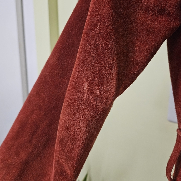 Vintage Suede Mini Trench Coat 1970s - Picture 7 of 10